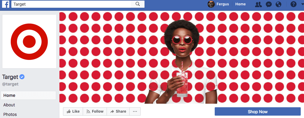 facebook cover photo with dots