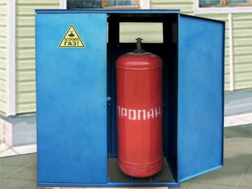 Металлический шкаф для хранения газовых баллонов