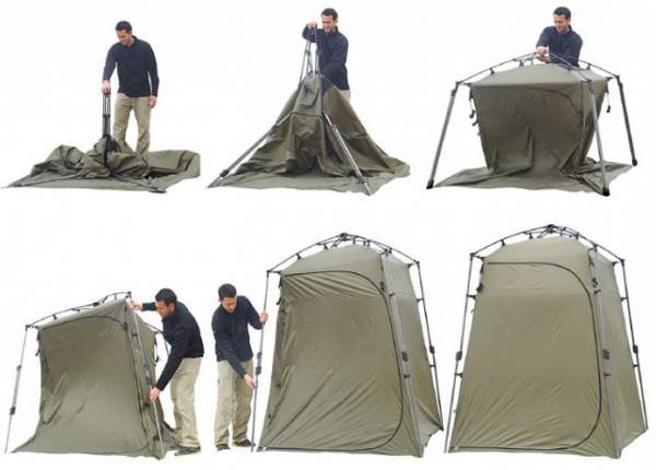 Lightspeed Outdoors Xtra Wide Quick Set Up Privacy Tent - this is how you set it up in seconds.