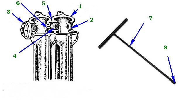 Принципиальная схема соединительного узла радиатора МС-140