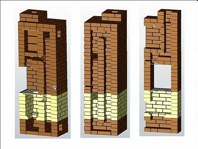 Схема печи Проскурина с разрезами