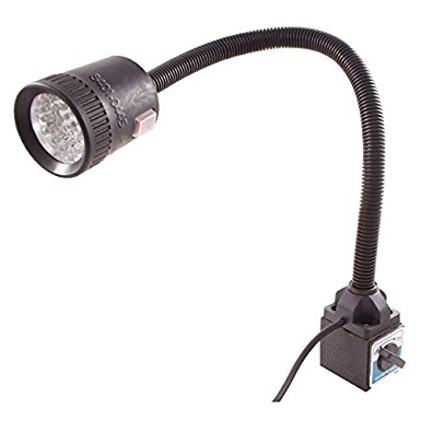 LED light with flexible neck and magnetic base.