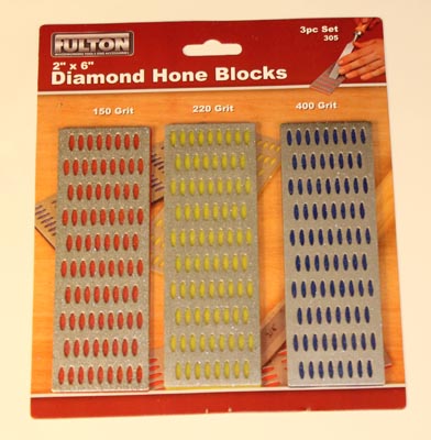 A three pack of diamond hone blocks.