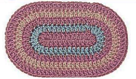 Basic oval rug shape crochet diagram